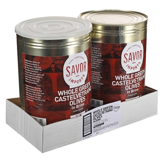 Savor Brands Whole Giant Green Castelvetrano Olives Giant In Brine, 2 x 5.5 lb Case - DOT product image 3