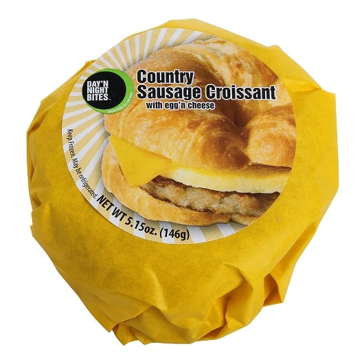 Day N Night Individually Wrapped Sausage, Egg & Cheese Croissant, 12 x 5.15 oz Case - Breads, Rolls & Buns
