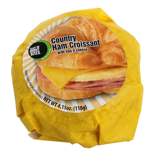 Day N Night Individually Wrapped Ham, Egg & Cheese Croissant, 12 x 4.15 oz Case - Breads, Rolls & Buns