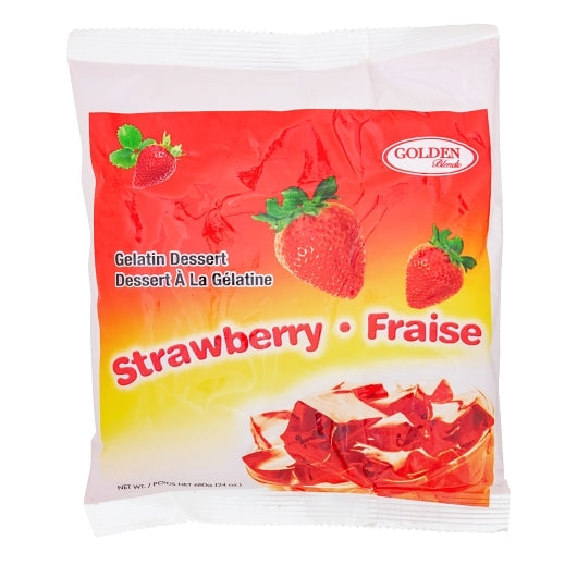 Golden Blends Strawberry Gelatin Powder, 12 x 12 PC Case - Frozen Fruit