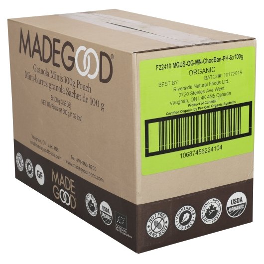 MadeGood Chocolate Banana Granola Minis, 6 x 1 ct Case - DOT product image 2