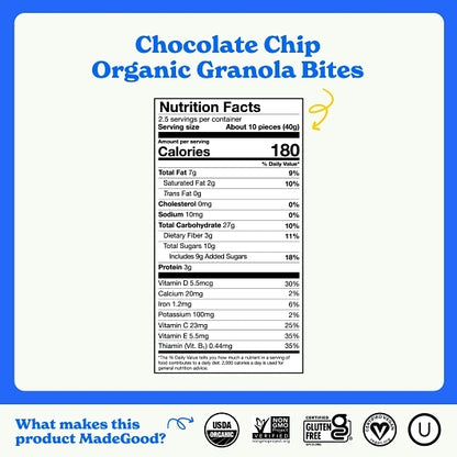 MadeGood Chocolate Chip Granola Minis, 6 x 3.5 oz Case - DOT product image 5