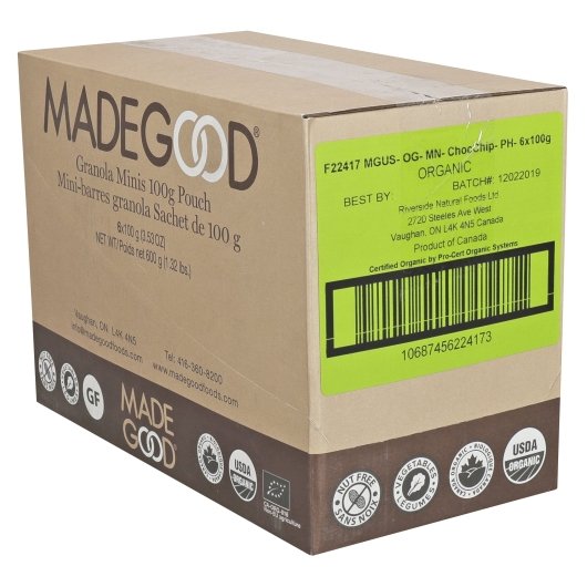 MadeGood Chocolate Chip Granola Minis, 6 x 3.5 oz Case - DOT product image 3