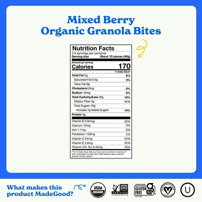 MadeGood Mixed Berry Granola Minis, 6 x 3.5 oz Case - DOT product image 7
