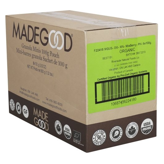 MadeGood Mixed Berry Granola Minis, 6 x 3.5 oz Case - DOT product image 3