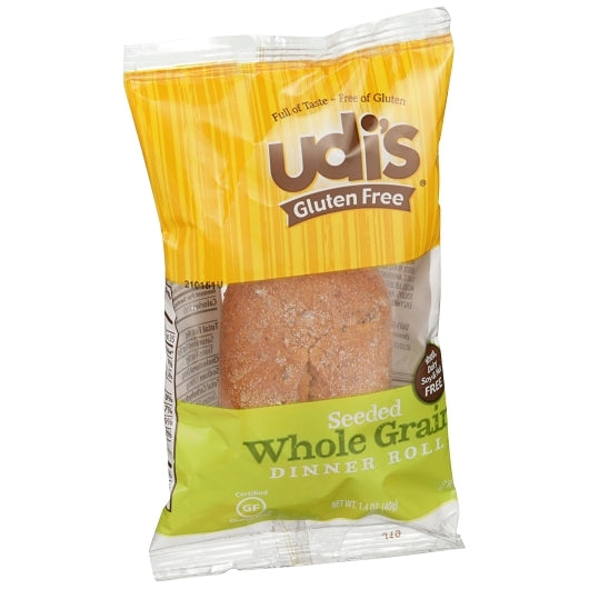 Udis Gluten Free INDIVIDUALLY WRAPPED Gluten Free WHOLE GRAIN Dinner Roll, 36 x 36 x 1.4 oz Case - DOT product image 2