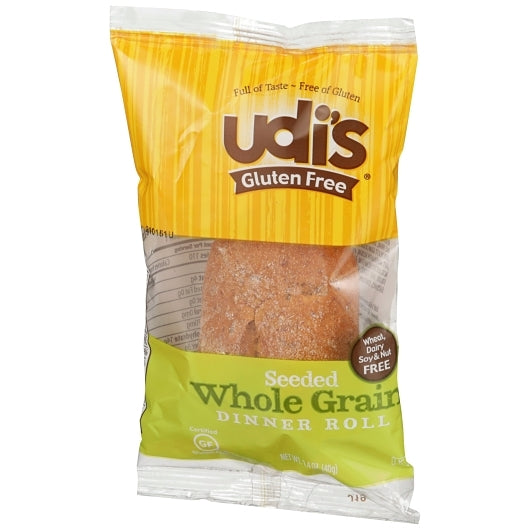 Udis Gluten Free INDIVIDUALLY WRAPPED Gluten Free WHOLE GRAIN Dinner Roll, 36 x 36 x 1.4 oz Case - DOT product image 3
