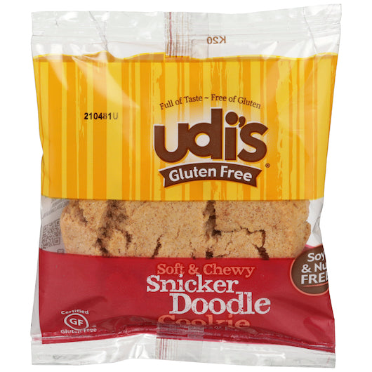 Udi's INDIVIDUALLY WRAPPED Gluten-Free Snickerdoodle COOKIE, 36 x 1.8 oz Case - Bakery & Desserts