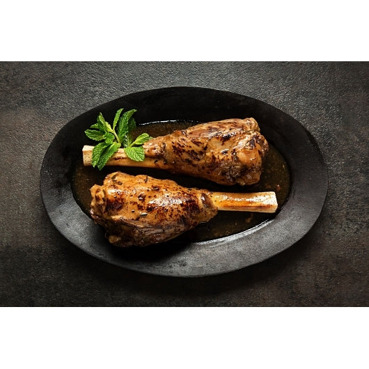 Cuisine Solutions Lamb Shanks Seared with Red Wine & Portabella Mushrooms, 22 x 1 ct Case - Frozen Meat & Seafood