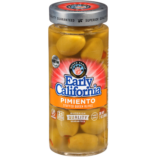 Early California Pimento Stuffed Queen Olives Jar, 12 x 7 oz Case - DOT product image 2