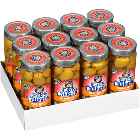 Early California Pimento Stuffed Queen Olives Jar, 12 x 7 oz Case - DOT product image 5