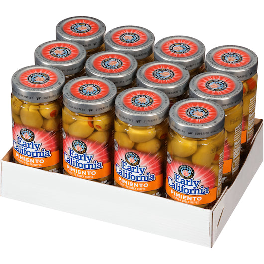 Early California Pimento Stuffed Queen Olives Jar, 12 x 7 oz Case - DOT product image 6