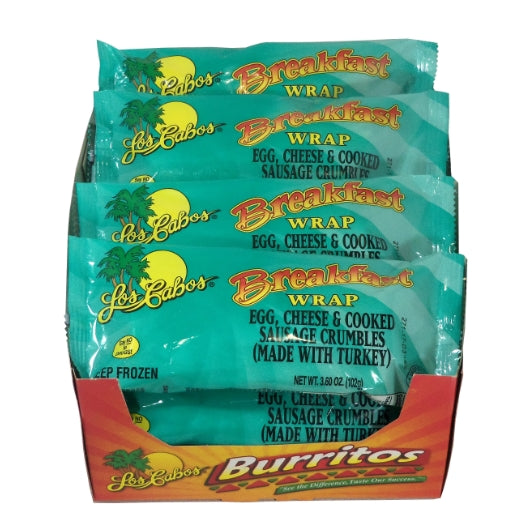Los Cabos SAUSAGE, Egg & CHEESE BREAKFAST BURRITO, 24 x 24 x 3.6 oz Case - DOT product image 3