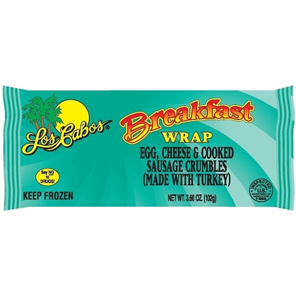 Los Cabos Sausage, Egg & Cheese Breakfast Burrito, 24 x 24 x 3.6 oz Case - Prepared Foods