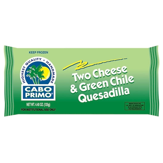 Cabo Primo Cheese & Green Chile Quesadilla, 48 x 48 x 4.4 oz Case - Prepared Foods