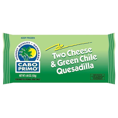 Cabo Primo Cheese & Green Chile Quesadilla, 48 x 48 x 4.4 oz Case - Prepared Foods