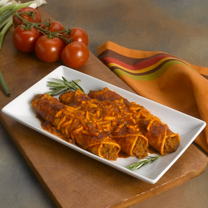 Los Cabos Beef Enchilada, 144 x 144 x 1.725 oz Case - Prepared Foods