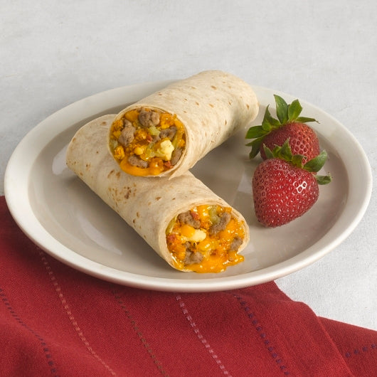 Los Cabos Egg, Cheese, Potato, and Turkey Sausage Breakfast Wrap, 72 x 72 x 2.5 oz Case - Prepared Foods