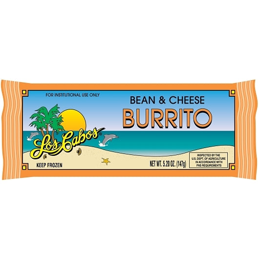 Los Cabos Bean & Cheese Burrito, 96 x 96 x 5.2 oz Case - Prepared Foods