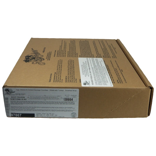 Los Cabos Individually Wrapped Egg, Cheese, and Turkey Sausage Wrap, 72 x 72 x 2.5 oz Case - DOT product image 5