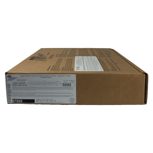 Los Cabos Individually Wrapped Egg, Cheese, Potato & Turkey Sausage Burrito, 72 x 72 x 2.5 oz Case - DOT product image 4