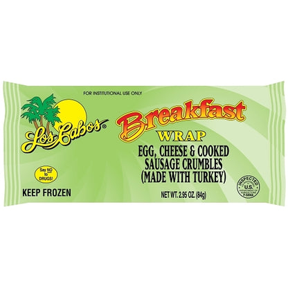 Los Cabos Sausgae, Egg & Cheese Burrito, 72 x 72 x 2.95 oz Case - Prepared Foods