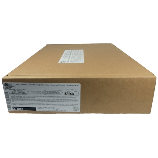 Los Cabos Egg, Sausage, and Cheese Wrap, 72 x 72 x 3.6 oz Case - DOT product image 4