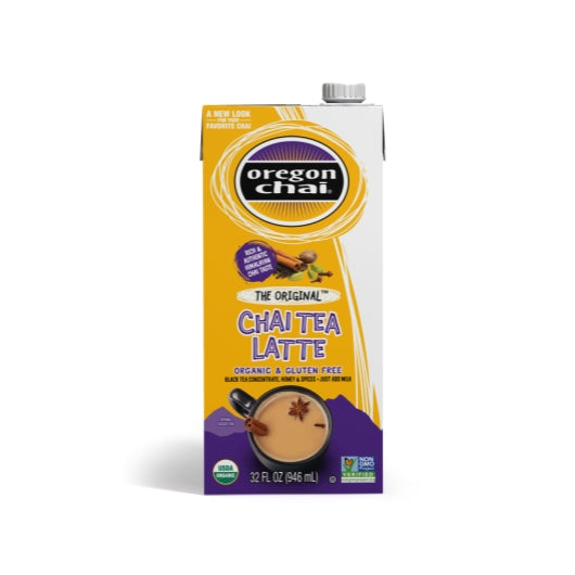 Oregon Chai The Original Chai Tea Latte, Aseptic Container, 12 x 32 fl oz Case - Coffee & Tea