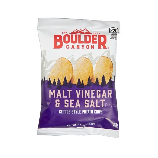 Boulder Canyon Malt Vinegar & Sea Salt Kettle Chips, 55 x 1.5 oz Case - Snacks