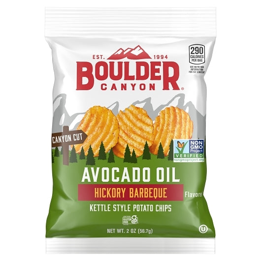 Boulder Canyon Avocado Oil Hickory Barbecue Chips, 16 x 2 oz Case - Snacks - image 2