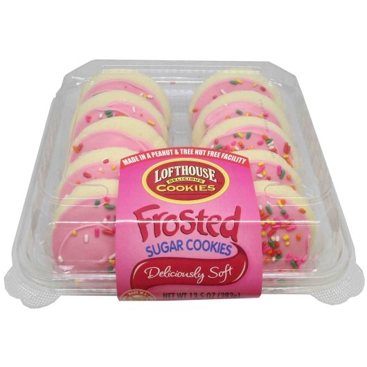 Lofthouse Pink Frosted Sugar Cookie, 15 x 1.35 oz Case - Bakery & Desserts