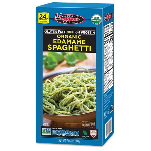 Seapoint Farms Organic Edamame Spaghetti, 12 x 7.05 oz Case - Pantry Ingredients