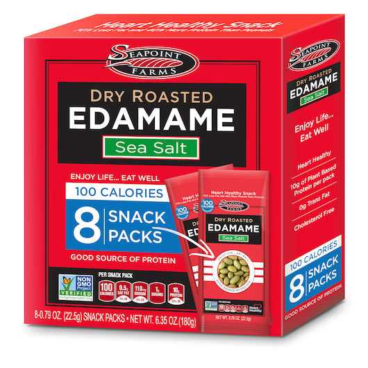 Seapoint Farms Edamame Dry Roasted Sea Salt, 12 x 6.35 oz Case - Nuts & Seeds