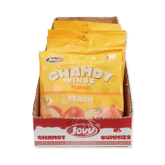 Jovy Chamoy Gummy Peach Rings, 1 x 8 each Case - Candy & Confections - image 2