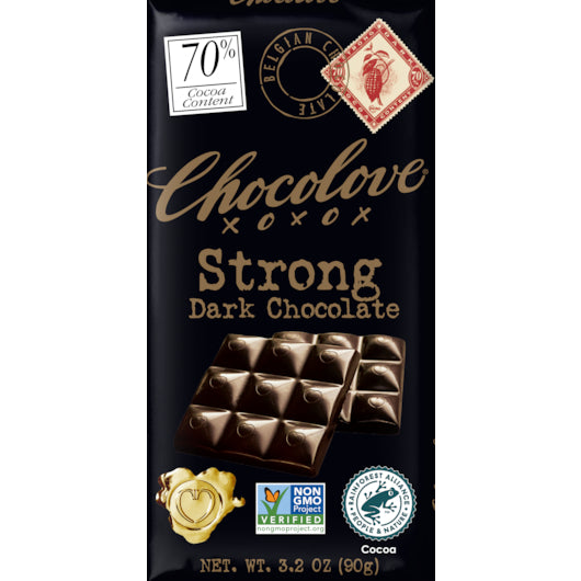 Chocolove Strong Dark Chocolate, 12 x 12 x 3.2 oz Case - Candy & Confections