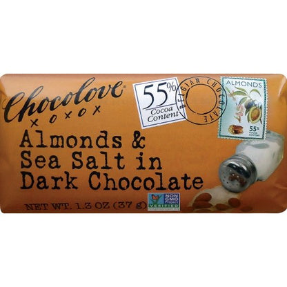 Chocolove Almonds & Sea Salt Dark Chocolate Bar, 12 x 12 x 1.3 oz Case - DOT product image 7