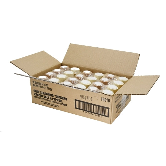 Chefs Seasoning Shaker Salt & Pepper Disposable, 12 x 5.5 oz Case - Spices Seasonings