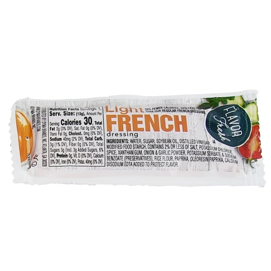 Flavor Fresh Dressing Light French Dressing Single Serve, 200 x 200 x 12 GR Case - Condiments & Sauces