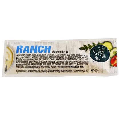 Flavor Fresh Ranch Pouch Dressing Single Serve, 200 x 12 GR Case - Condiments & Sauces