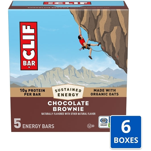 Clif Bar Chocolate Brownie Energy Bar, 6 x 5 x 2.4 oz Case - Bakery & Desserts