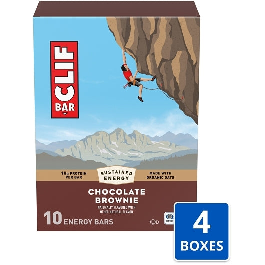 Clif Bar Chocolate Brownie Energy Bar, 4 x 10 x 2.4 oz Case - Bakery & Desserts