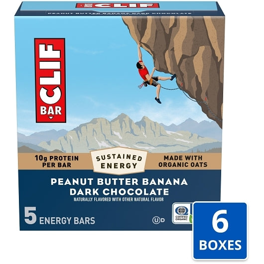 Clif Bar Peanut Butter Banana With Dark Chocolate Energy Bar, 6 x 5 x 2.4 oz Case - Candy & Confections