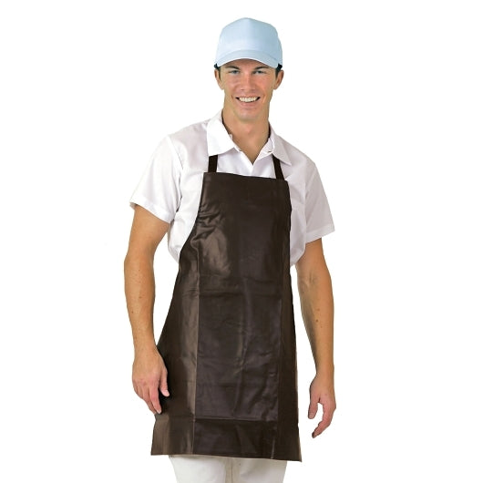 San Jamar Bib Apron, Heavy Duty, Vinyl, Brown, 1 x 1 each Case - Foodservice Apparel