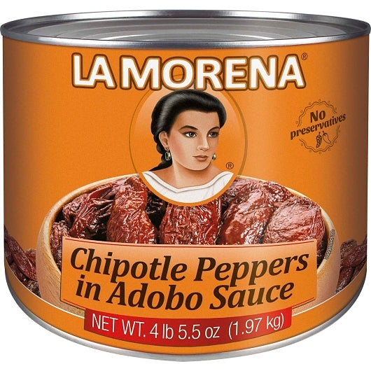 La Morena Chipotle Peppers In Adobo Sauce, 6 x 4.5 lb Case - Spices Seasonings