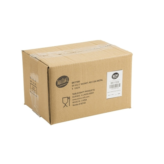 Tablecraft 9 Inch X 6 Inch X 2.5 Inch Rectangle Black Metal Basket, 1 x 6 each Case - DOT product image 2