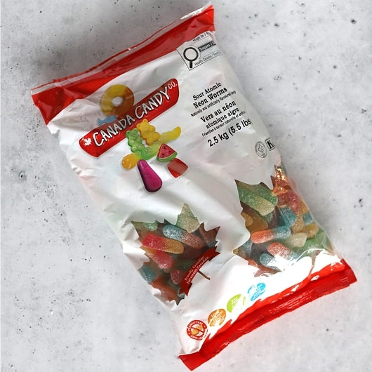 John Vince Sour Gummy Worms, 2 x 5.5 lb Case - Candy & Confections