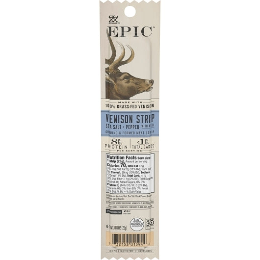Epic Venison Strip, 4 x 20 x 0.8 oz Case - Meat Snacks