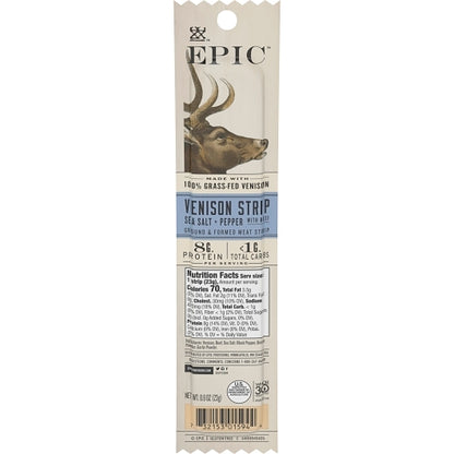Epic Venison Strip, 4 x 20 x 0.8 oz Case - Meat Snacks