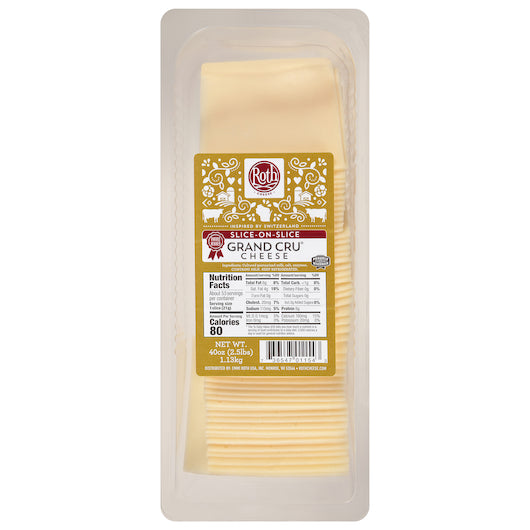 Roth Slice-on-Slice Original Grand Cru Slice, 4 x 2.5 lb Case - Cheese & Dairy