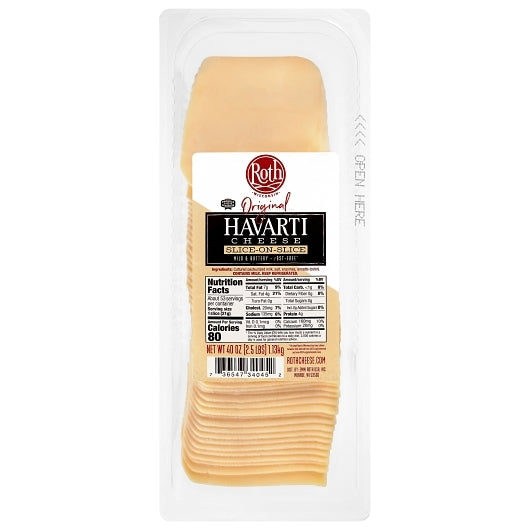 Roth Slice-on-Slice Original Havarti Slice, 4 x 2.5 lb Case - DOT product image 3